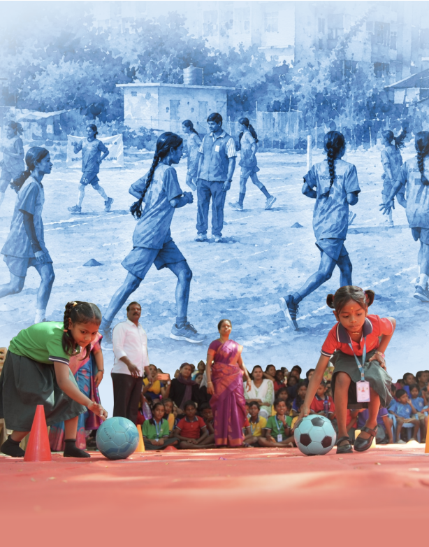 Girls participating in Sport For Change activities