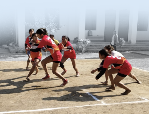 Students participating in sporting competition supported by HCL Foundation